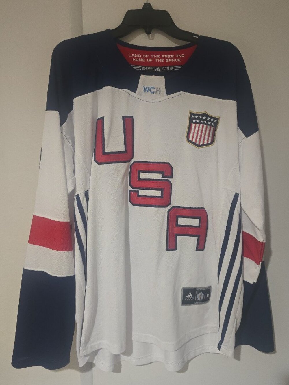 Adidas Team USA 2016 World Cup of Hockey Kesler #17 White Jersey Size M